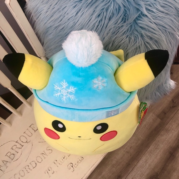 Pokemon Pikachu, 20" Squishmallow, Winter Hat, Christmas Holiday Plush NEW, RARE - Picture 2 of 14